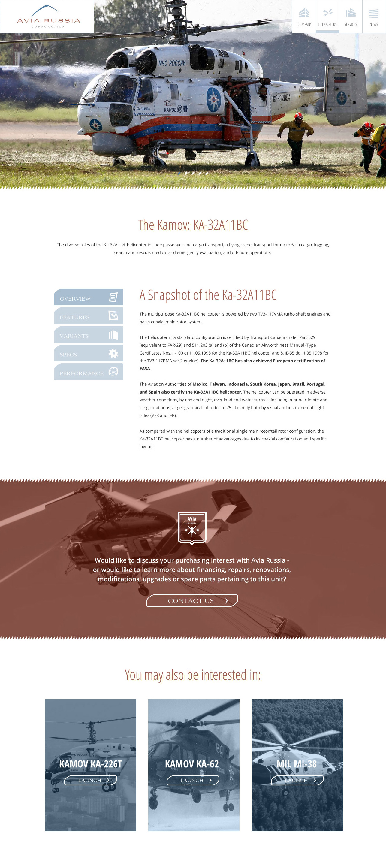 Avia Russia Website Design