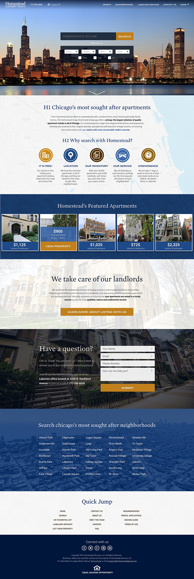 Homestead Group Real Estate Website Design